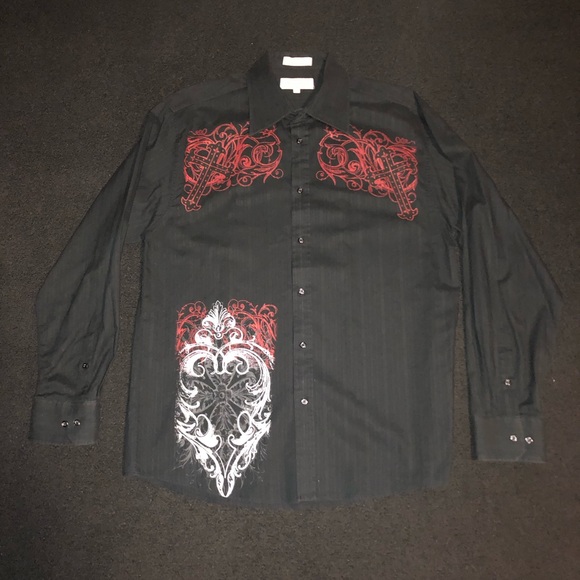 Y2K. Eighty Eight. Button Down. Size Large. Black color. - Picture 1 of 12